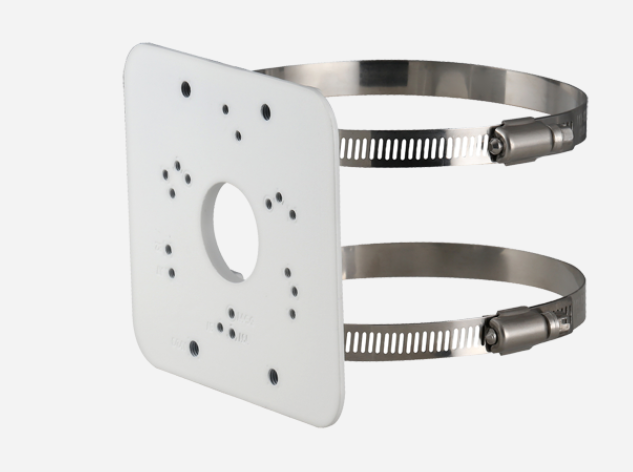 PFA152-E Soporte para mástiles/farolas Para cámaras bullet o domos Rango diámetro 80~150 mm Apto para uso en exterior Color blanco Pasador de cables