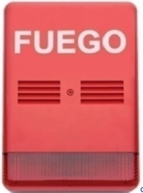 Sirena piezoeléctrica lanzadestellos para exteriores